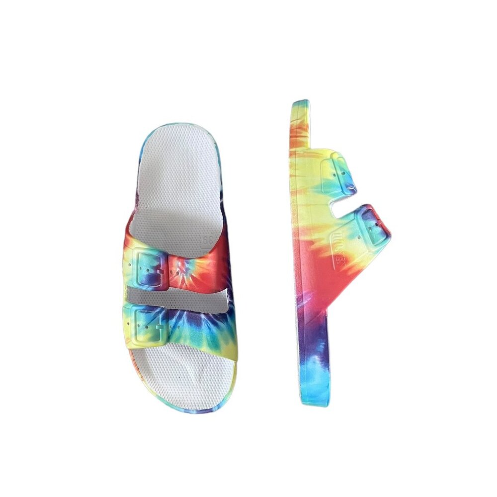 Freedom Moses Rainbow Tie Dye Slide Sandals 38/39